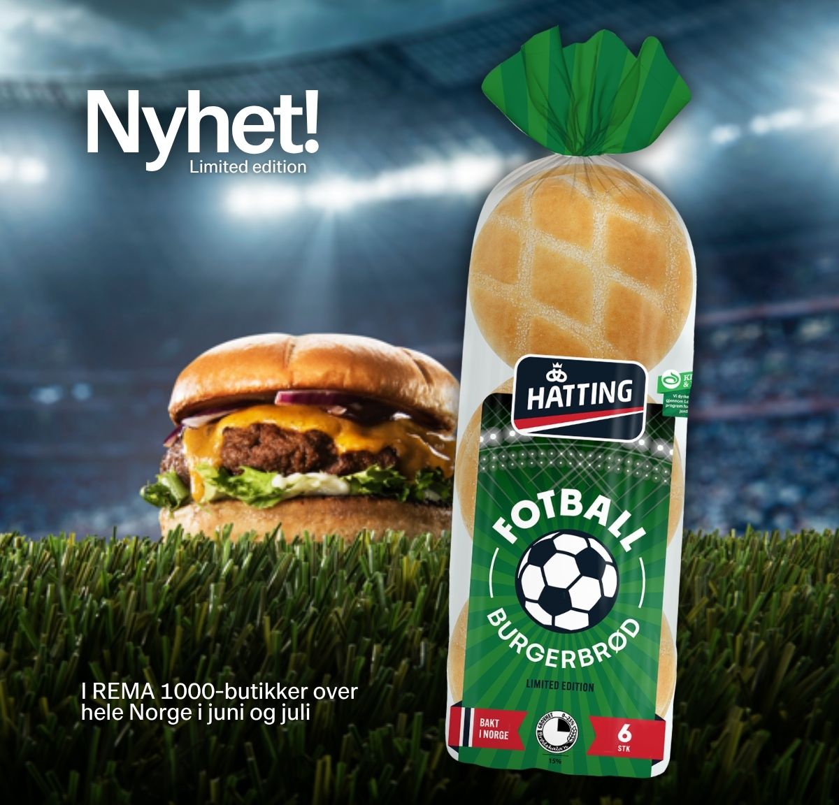 Hatting Fotball burgerbrød er det perfekte valget til burgeren til fotballfesten